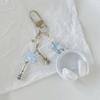 Beads Black Wing Cross Charms Mini Headset Creative Cellphone Decoration Bag Pendant Hanging Lanyard Keychain Gift For Girls