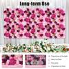 6pcs Artificial Flower Wall Panel Set - Pink & Purple Dahlia,Hydrangea & Eucalyptus - Realistic Silk FlowersIndoor/Outdoor Decor