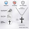 Stainless Steel Cross Necklace for Men,Waterproof Black Glue Pendant Necklace,Trendy Stylish Jewelry Gifts
