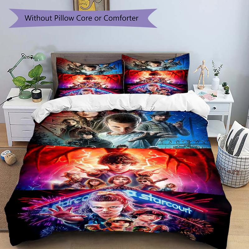 Stranger Things Scifi Adventure Print 3Pcs Bedding Setduvet Cover With 2 Bedropillowcase Home Birthday Gift