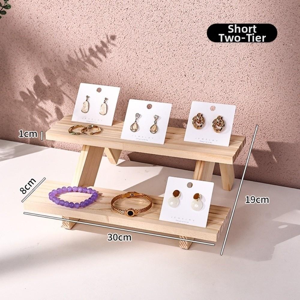 2/3/4 Layer Wooden Jewelry Display Stand Multi Functional Ornament Organizer Display Props