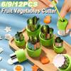 6/9/12Pcs Set Fruit Cutter Mold for Kids Stainless Steel Vegetables Mini Cutters Cookie Baking Moulds DIY Heart Shape Cutters
