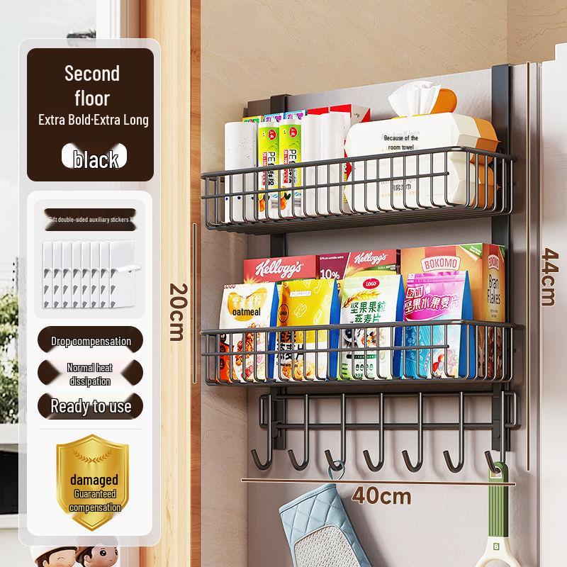 Магнитная боковая полка для холодильника - Подвесной органайзер для морозильника с держателем для пакетов