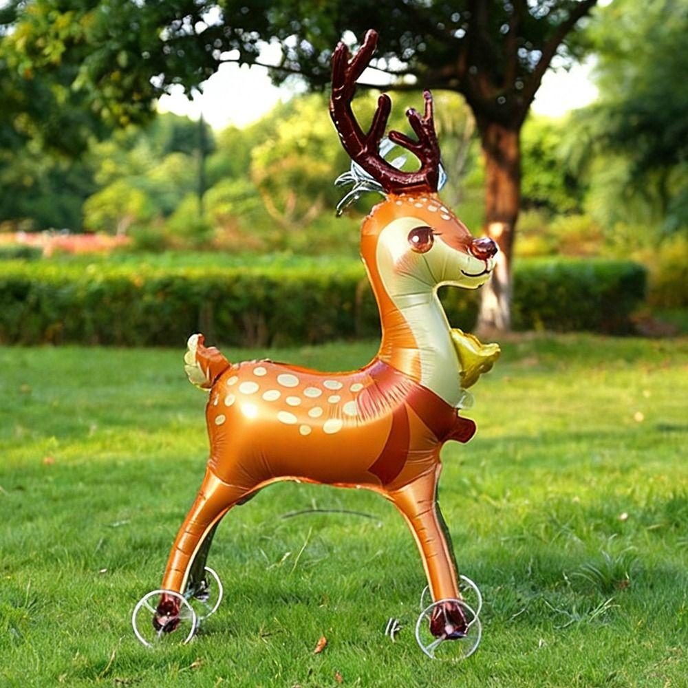 Алюминиевые фольгированные шары Мультяшный дизайн Шары с животными Шары-жирафы Стоячие шары Тема джунглей