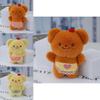 Adorable Butter Bear Plush Keychain Soft Cute Teddy Bear Bag Charm Keyring