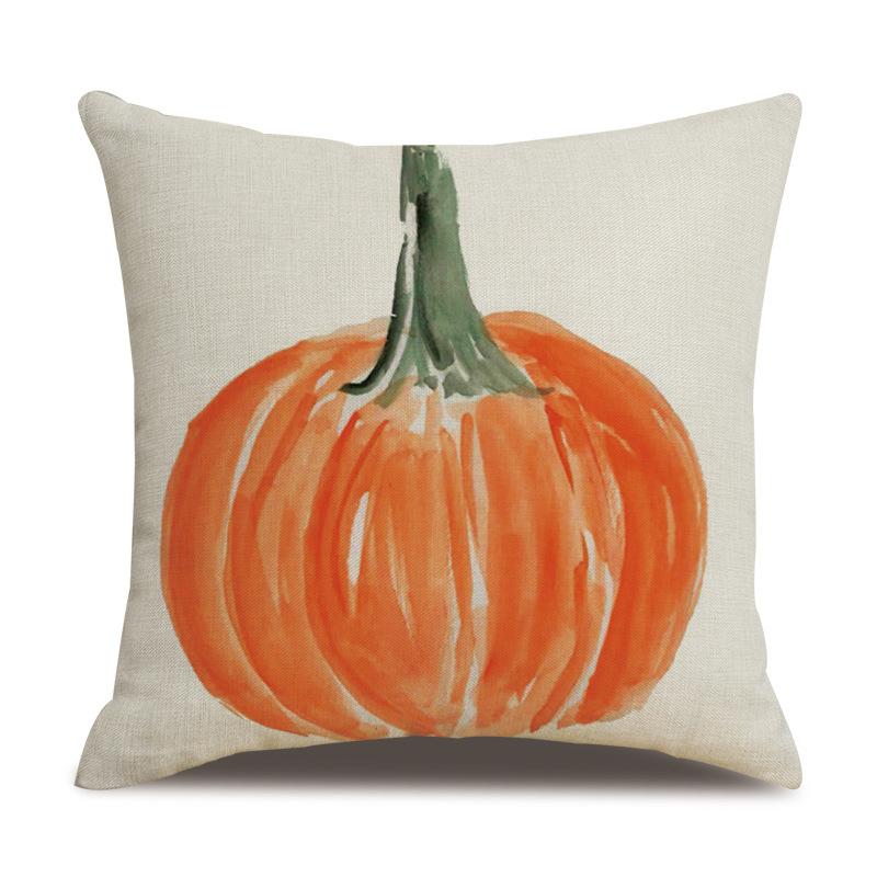 Подушка из льна на День благодарения, осенняя наволочка с принтом тыквы