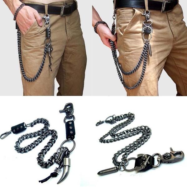 1PCS Pants Chain Jeans Chain Wallet Chain for Men Punk Skull Trousers Chain Keychain Bullet Biker Chain