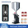 ZS-MGT1S 60ML 100ML Ручная объемная машина для розлива пасты для газированных напитков Жидкий наполнитель для масла, лака для ногтей, косметического крема, меда