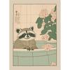 Japanese Bathroom Art Poster Cute Animals in Bathtub Canvas Printed Decorative Painting, Used for Bathroom Decoration, Frameless