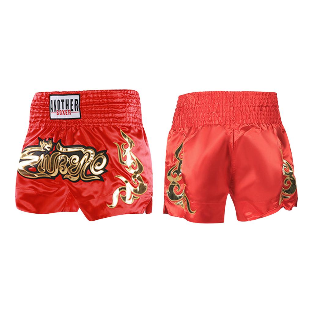 Adult And Child Muay Thai Training Boxing Shorts Leather Covered Embroidered Shorts
