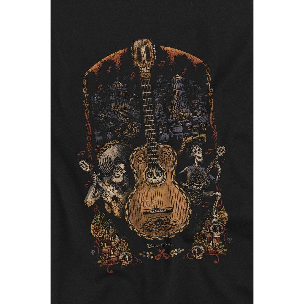 Coco Childrens/Kids Ernesto Miguel Hector Painted Poster With Guitar T-Shirt