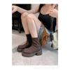 Autumn Socks Boots Women's Boots Fashion Round Toe Ankle Boots  Winter Black Comfortable Thick Sole