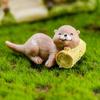 1~10 шт. Милая маленькая фигурка выдры, украшение на торт, кукольный домик, бонсай, модель животного, водяная собака, поделки для дома, кавайный дом