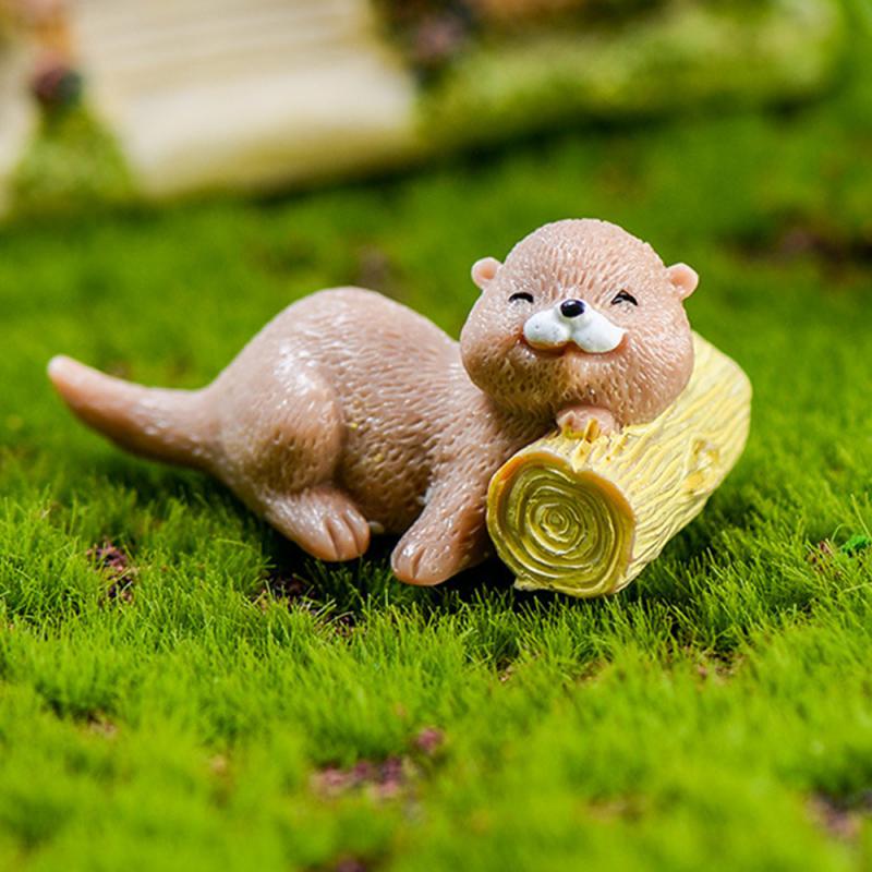 1~10 шт. Милая маленькая фигурка выдры, украшение на торт, кукольный домик, бонсай, модель животного, водяная собака, поделки для дома, кавайный дом