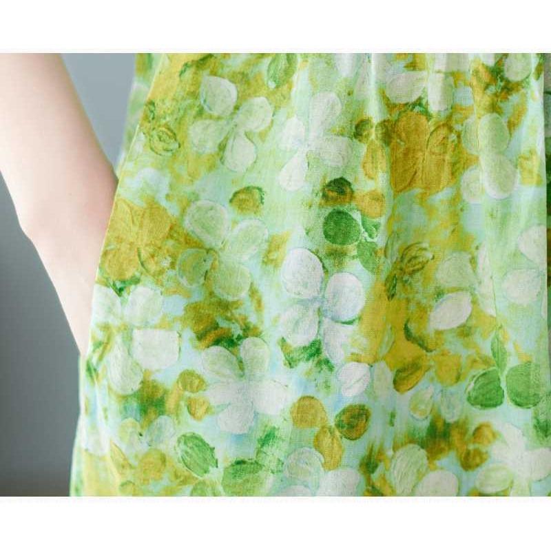 Летние новые литературные женские платья большого размера с круглым вырезом и рукавом пять минут, уменьшающие возраст