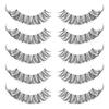 5 Pairs Natural Look Wispy Fluffy Eyelash Extension Clear Band False Eyelashes Russian Strip Lashes