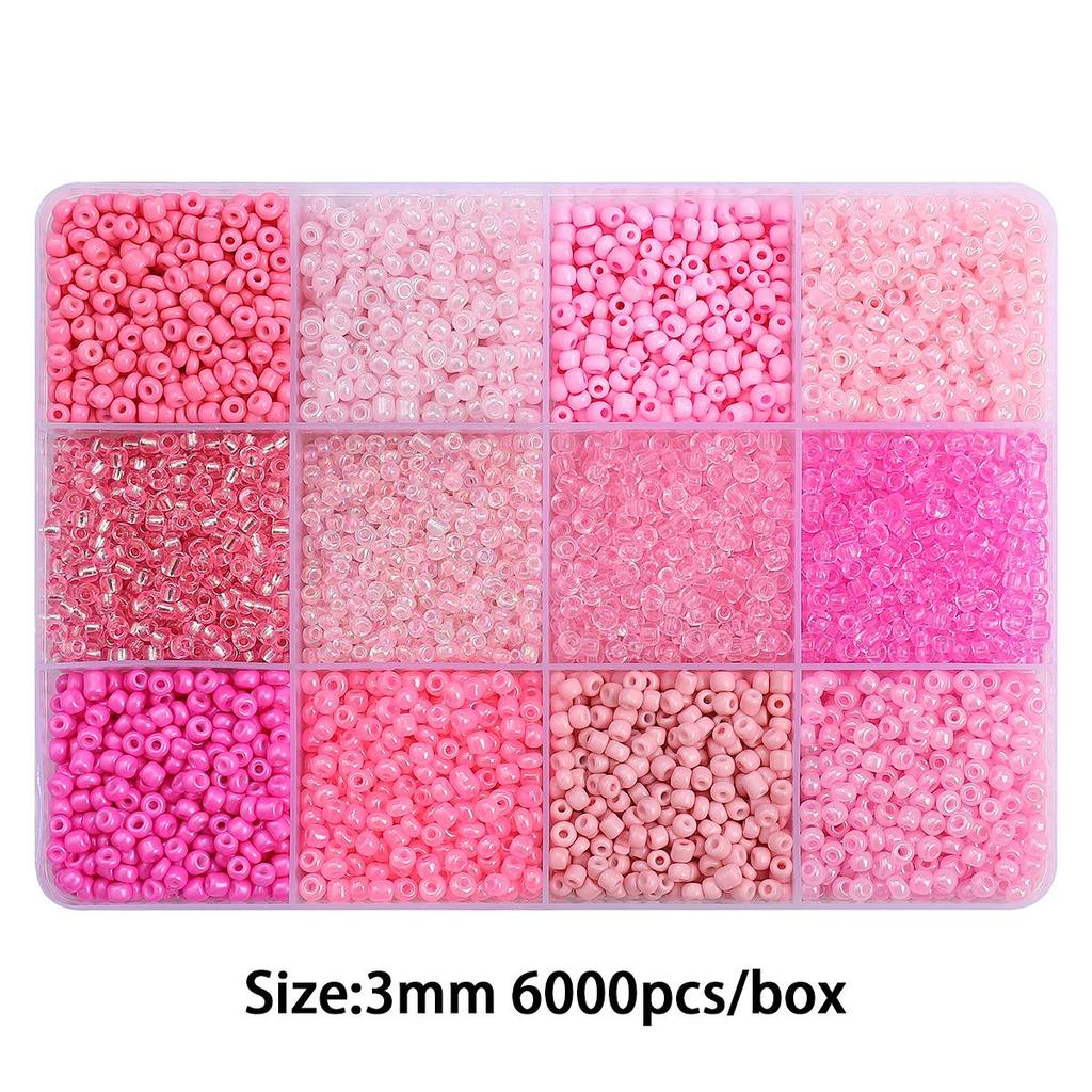6000Pcs/box Glass Seed Beads For DIY Bracelet Necklace Jewelry Making Accessories
