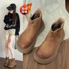 2025 Winter New Women Short Plush Warm Snow Boots Casual Shoes Suede Fur Chelsea Ankle Boots Flats Platform Ladies Shoes Botas