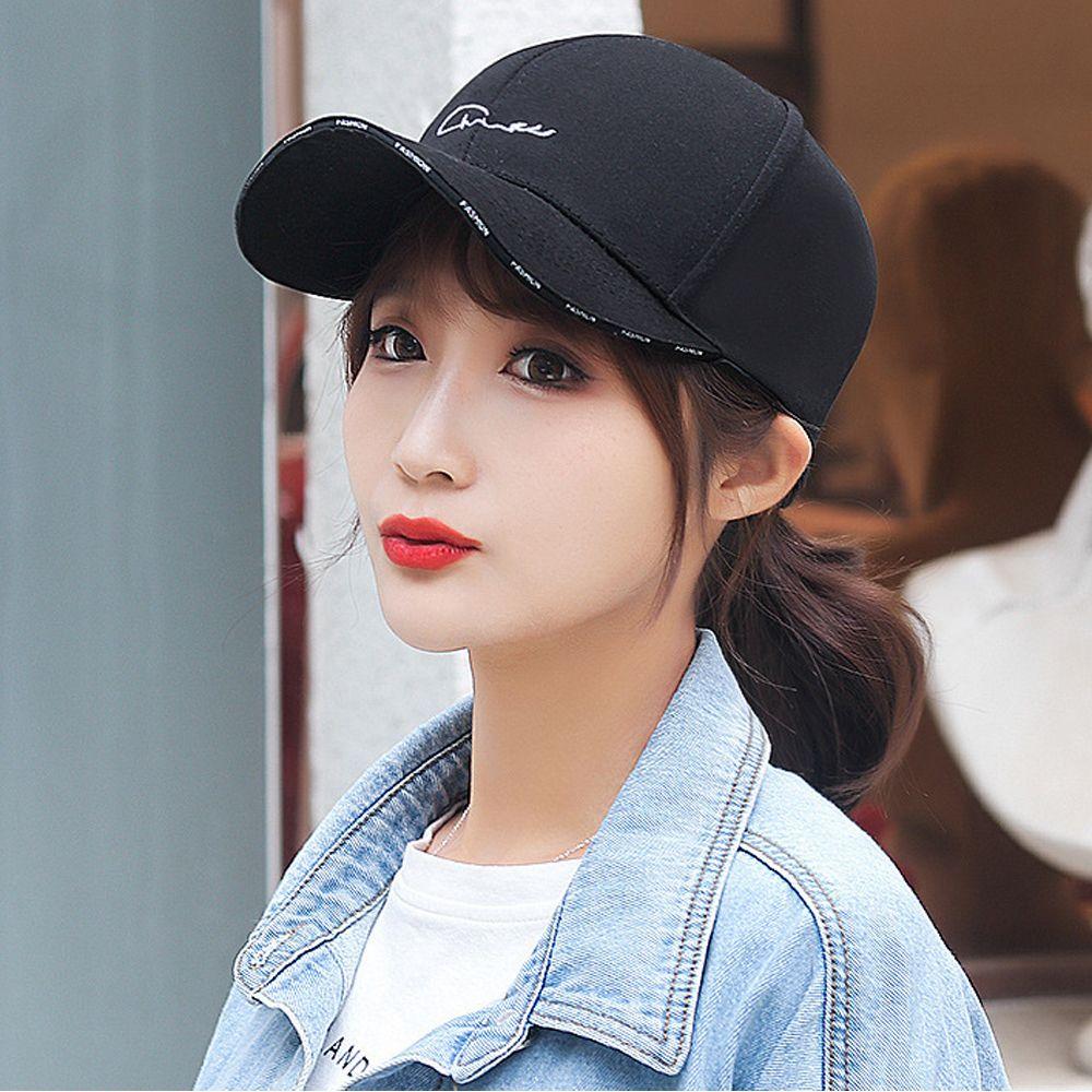 Sunshade Summer Soild Color Street Unisex Embroidery Korean Style Cap Baseball Hat Women Hat Letter