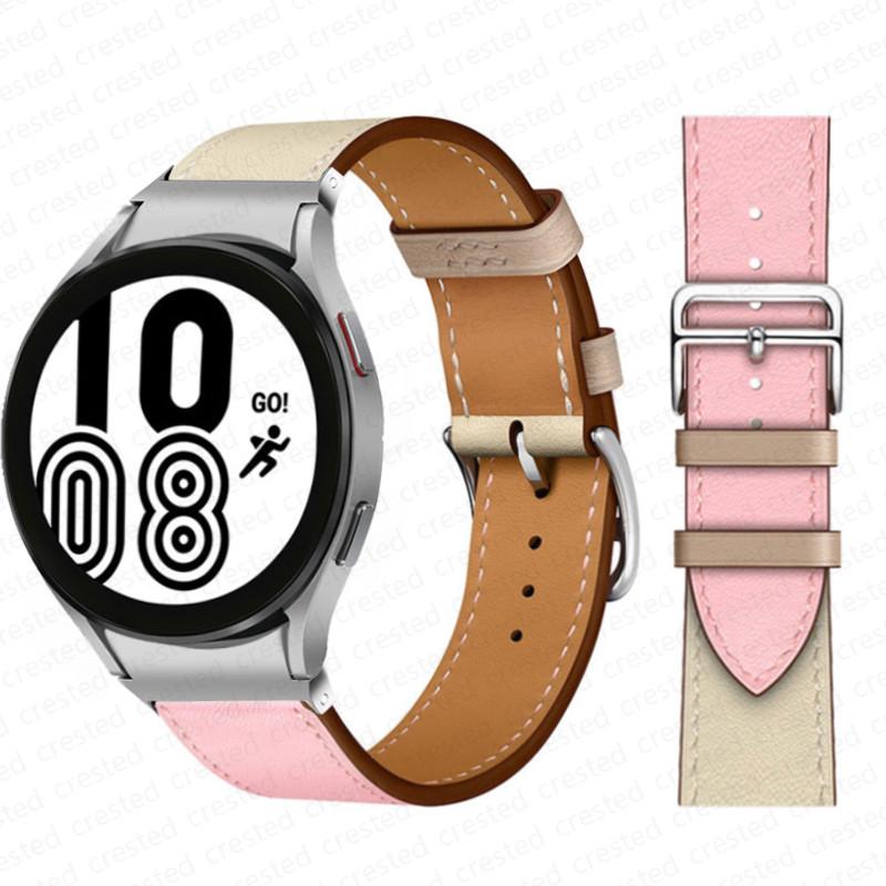 20mm Band For Samsung Galaxy Watch 6 4 classic/5 Pro 44mm 40mm 47mm 43mm 45 No Gaps Leather Bracelet Correa Galaxy Watch 6 Strap
