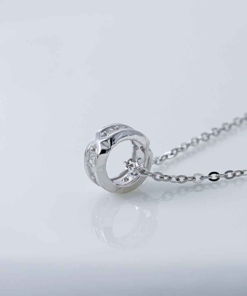 Loveenb [14K Gold] Cross Edge Lab Diamond Charm Pendant