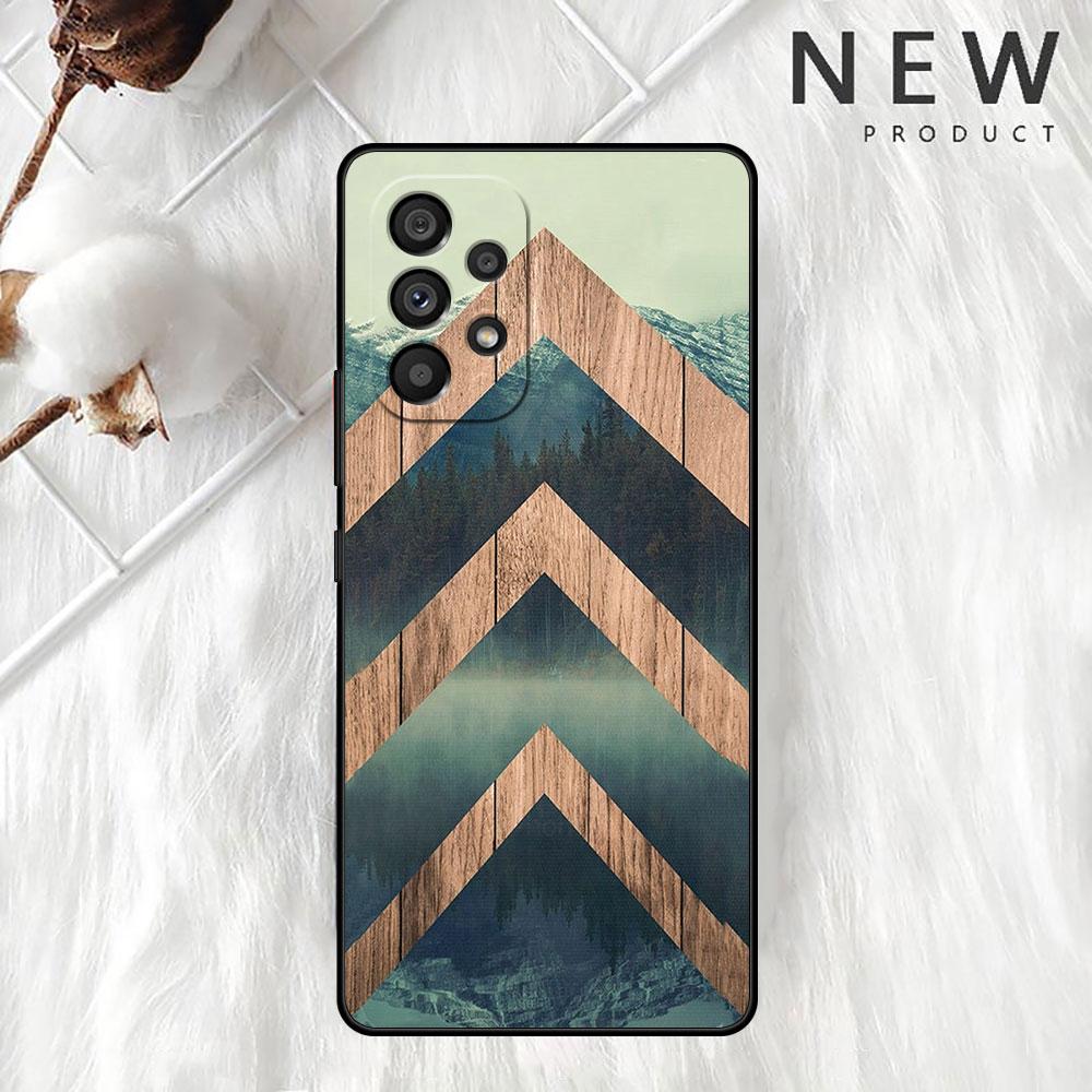 Чехол с лесной геометрией, деревом и природой для Samsung Galaxy A52 A53 A13 A12 A32 A33 A51 A21s A71 A23 A31 A22 5G, черный чехол для телефона