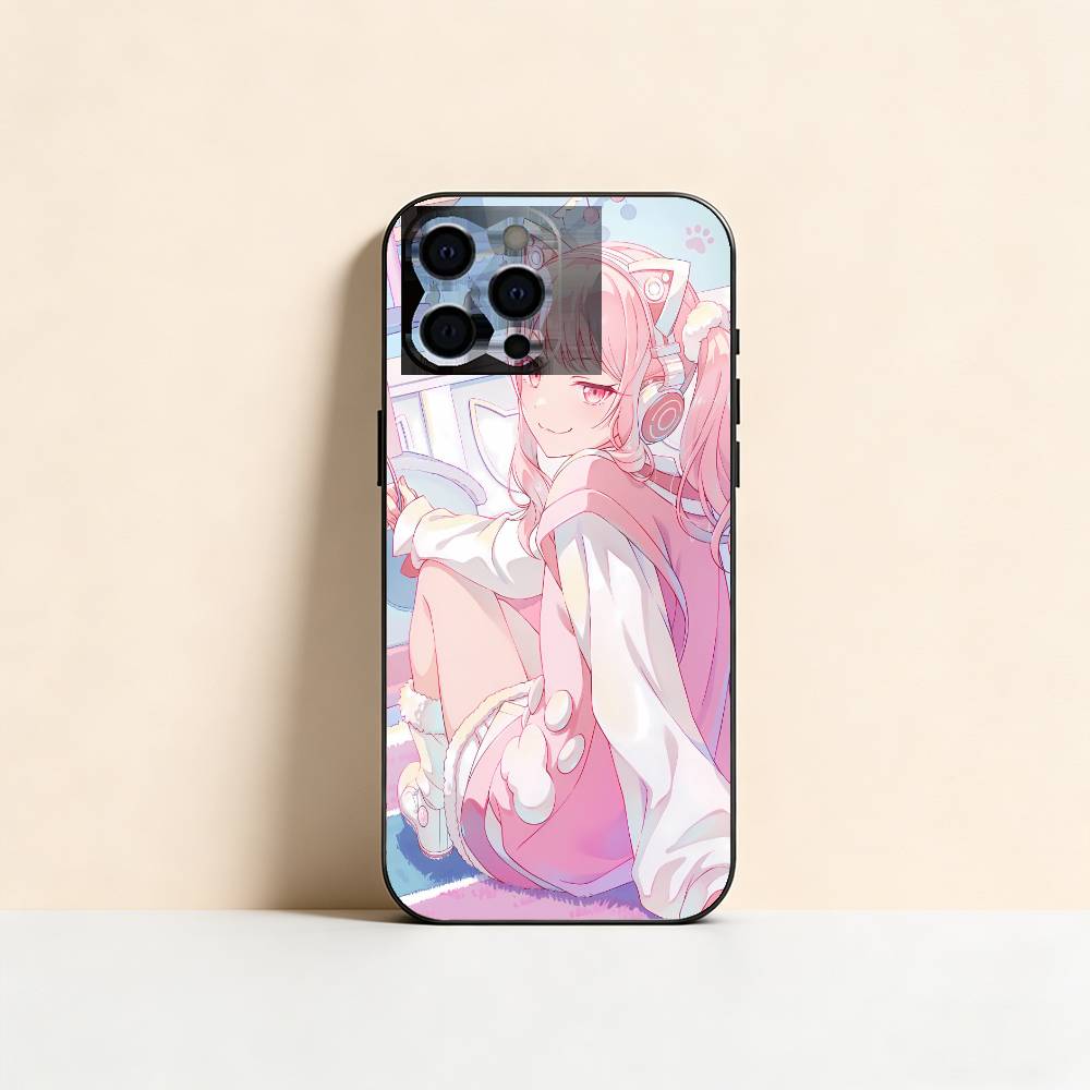 Чехол для телефона P-Project S-SEKAI Mizuki Akiyama Для iPhone 17,16,15,14,13,12,11 Plus,Pro Max,XS,Мягкий силиконовый черный чехол