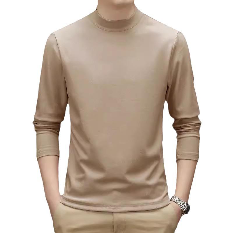 Мужская двухсторонняя теплая футболка из немецкого бархата с полуводолазкой и длинным рукавом на весну и осень