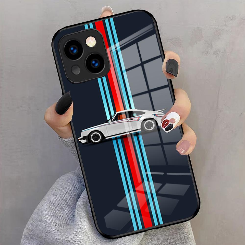 Чехол для телефона Racing M-Martini-ES для iPhone 17 Pro Max 16 15 14 Pro Max 13 11 X Xs Xr 8 7 Plus Стеклянная крышка