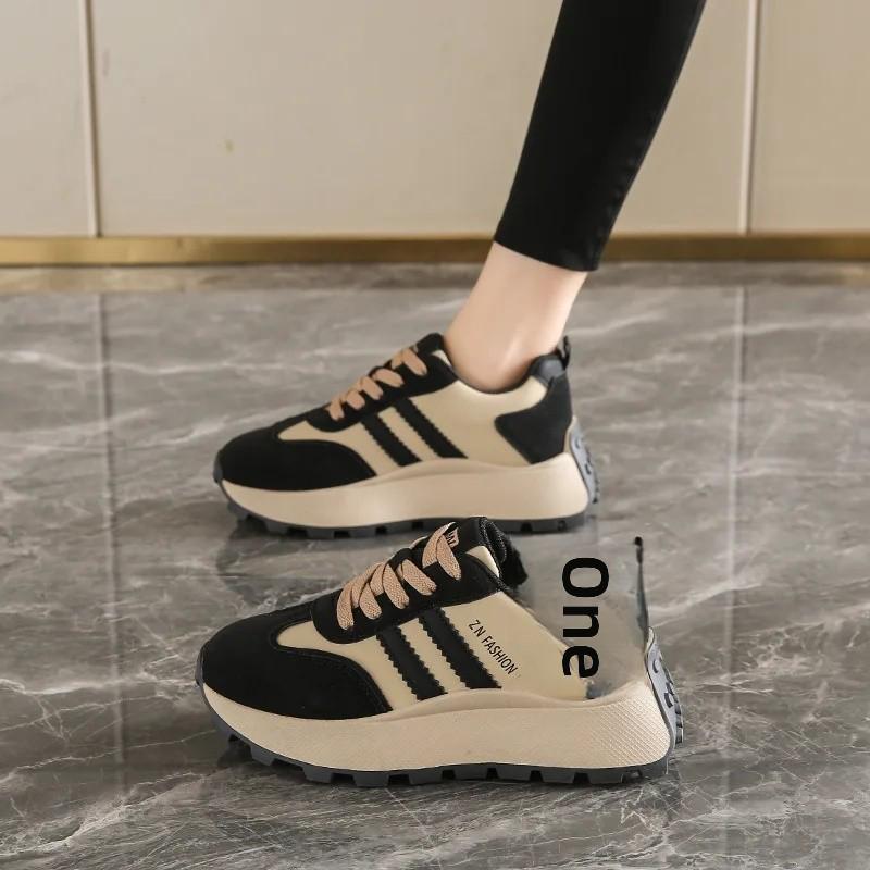 Женские кроссовки в гонконгском стиле Dad Shoes с толстой подошвой - модные кроссовки осень/зима 2024 года