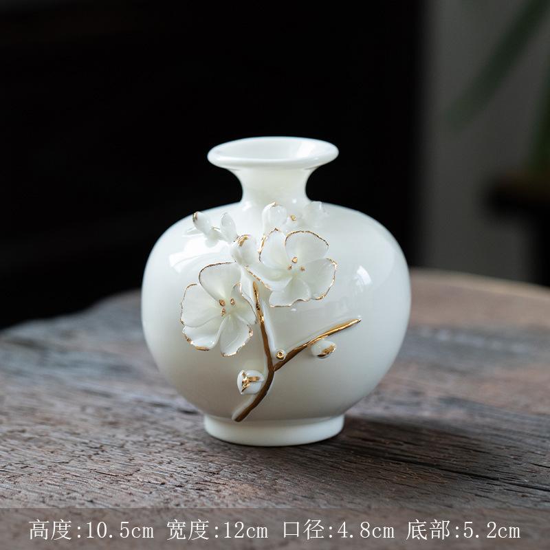 Белая керамическая ваза Ваза для цветов Блоссом Настольные декоративные вазы Эстетичная скульптура Фигурка Домашнее настольное центральное украшение