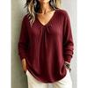 Women S Loose V Neck Long Sleeve Pullover Knit T Shirt