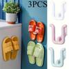 3pcs Colorful Self-adhesive Slipper Racks - Waterproof for Bathroom, Kitchen and Bedroom Decoration
