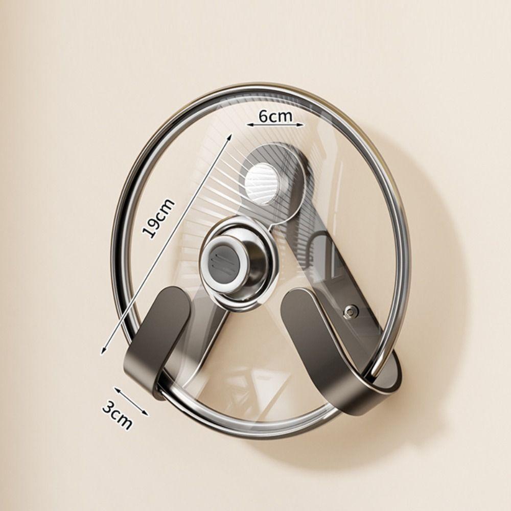 Adjustable Wall Mounted Pot Lid Rack Heavy Duty Pot Lid Holder Kitchen Storage Rack Home Use
