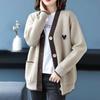 Knitted Cardigan Jacket Female Fall and Winter Thickened Warm Casual Stretch Sweater Jacket Versatile Casual Comfortable Jacket