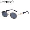 Vintage Metal Frame Round Sunglasses Women  Luxruy Brand Designer Fashion Oval Sun Glasses For New In Retro Shades Eyewear