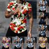 Men's Hawaiian Printed Button Short Sleeve Shirts Men's Casual Fashion Short Sleeve Shirts