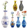 3D Puzzle Vase Blue and White Porcelain Design DIY Flower Vase Home Decoration 160 Pieces Puzzle Vases for Flower Arrangements
