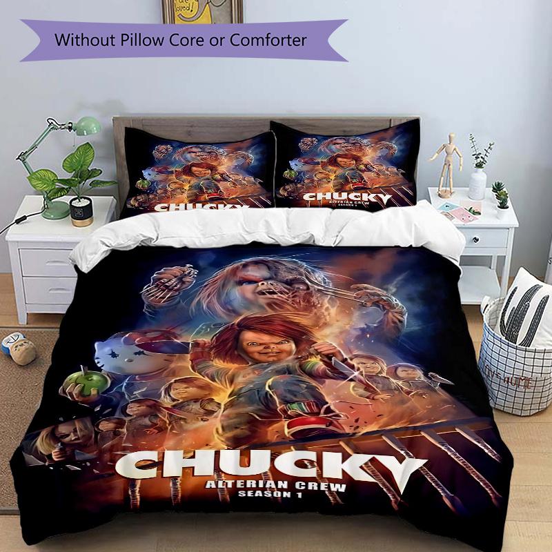 3pcs Chucky Alterian Crew Season 1 Design Printed Quilt Set Soft and Comfortable Quilt Cover for Bedroom Set .H014