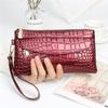 Fashion Women's Temperament Clutch Crocodile Pattern Mobile Phone Coin Purse Casual Zipper Hand Bag