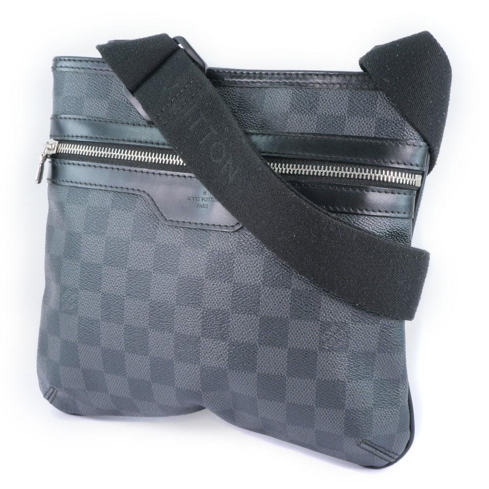 LOUIS VUITTON Tomas Shoulder Bag N58028 black/gray Damier Grafitto Canvas unisex Used