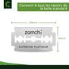Zomchi lames de rasoir à double tranchant, lames de rasage en acier inoxydable platine pour hommes et femmes