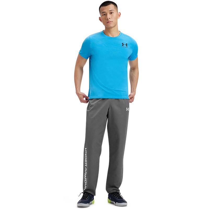 Under Armour Ss25 Ef Perf Графическое лого Мид-райз Свободный крой Спортивные брюки Мужские брюки Носорог-Серый 6007559-025