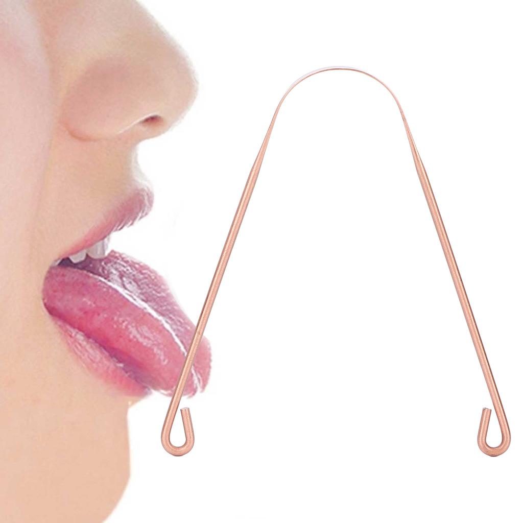Скребок для языка Чистый медный очиститель языка Удаление неприятного запаха изо рта Поддержание гигиены полости рта Скребок