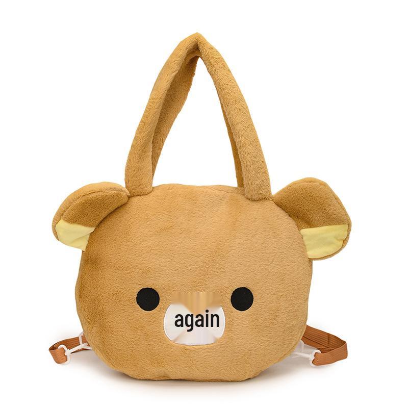 Сумка-тоут и сумка кросс-боди из плюша с мультяшным медведем, Осень/Зима 2025