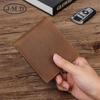 Jiamida Men’s Crazy Horse Leather Retro Cowhide Wallet – Short Dollar Clip with Multi-Card Slots