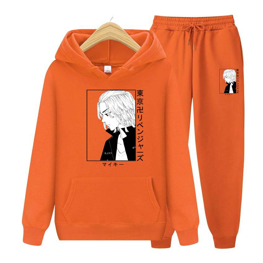 Мужские и женские толстовки с принтом аниме, спортивные костюмы, толстовки с капюшоном для бега, брюки, комплект из двух предметов, брюки, толстая теплая одежда для мужчин