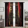 2 шт., ретро-красные шторы для книжной полки -30% затемнения - подходят для гостиной, спальни, кухни, украшения дома