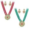 Estele Gehena Gold Plated Stylish Fancy Kundan Pack of 2 Necklace Sets for Women