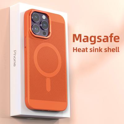 Металлическая защита объектива, дышащая сетка, магнитный Magsafe, жесткий чехол для телефона с беспроводной зарядкой для Iphone 11 12 13 14 Pro Max, чехол